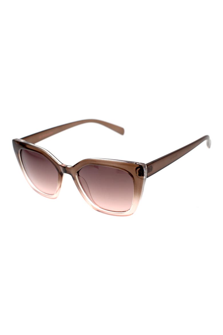 52mm Modern Square Sunglasses, Alternate, color, BROWN ROSE OMBRE
