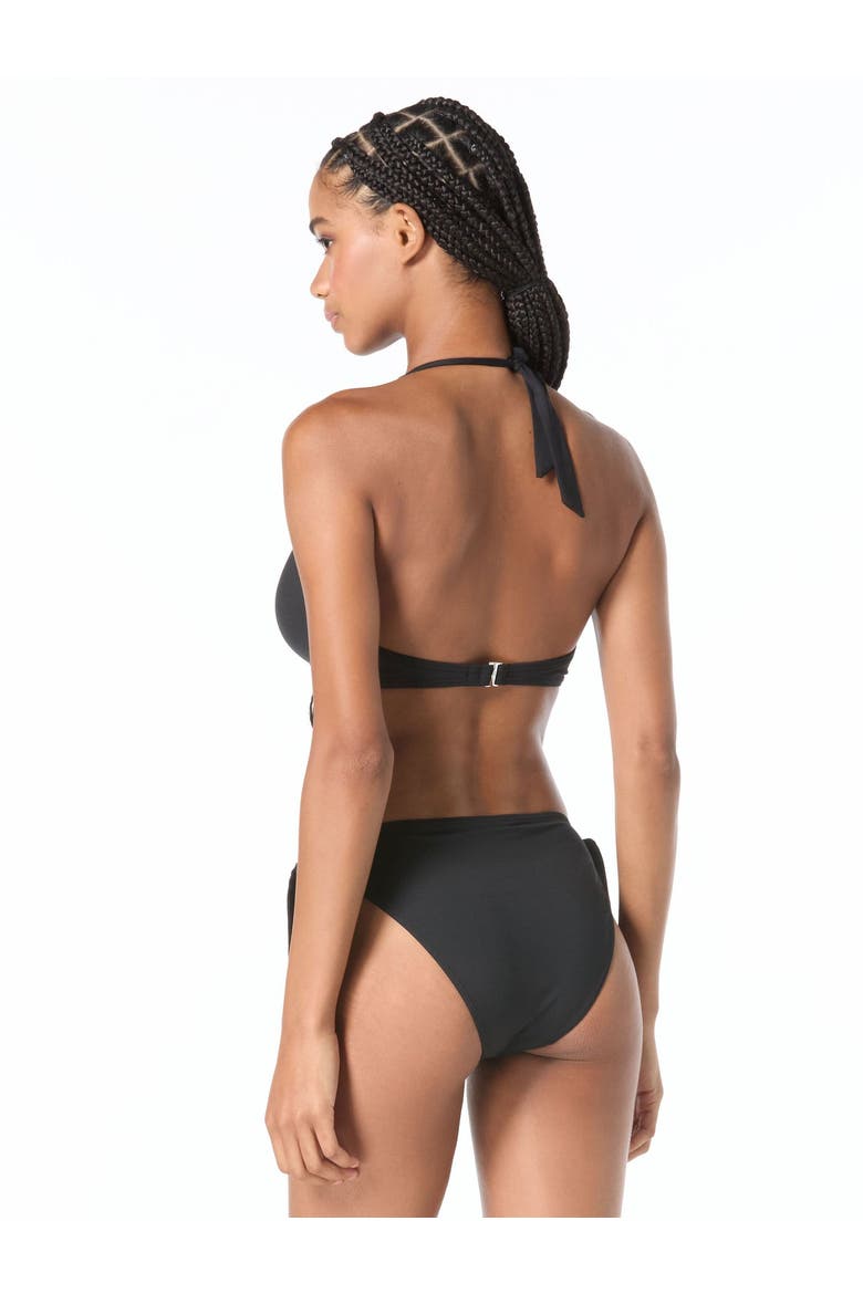 Grommet Solids Halter Bra Swim Top, Alternate, color, Black