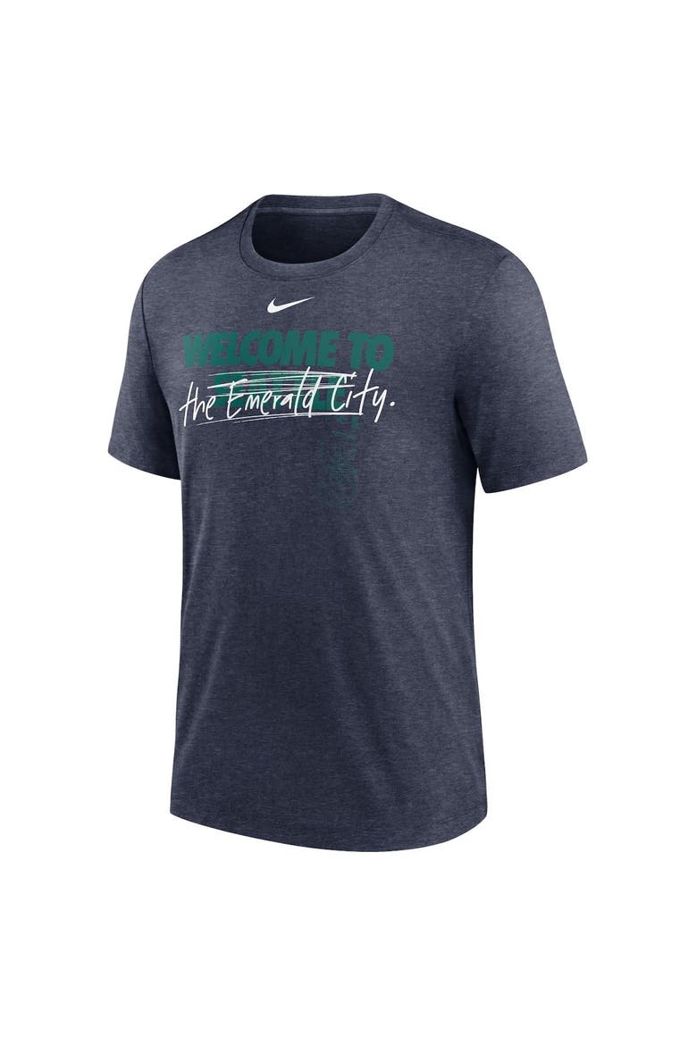 Men's Nike Heather Navy Seattle Mariners Home Spin Tri-Blend T-Shirt, Alternate, color, Heather Navy