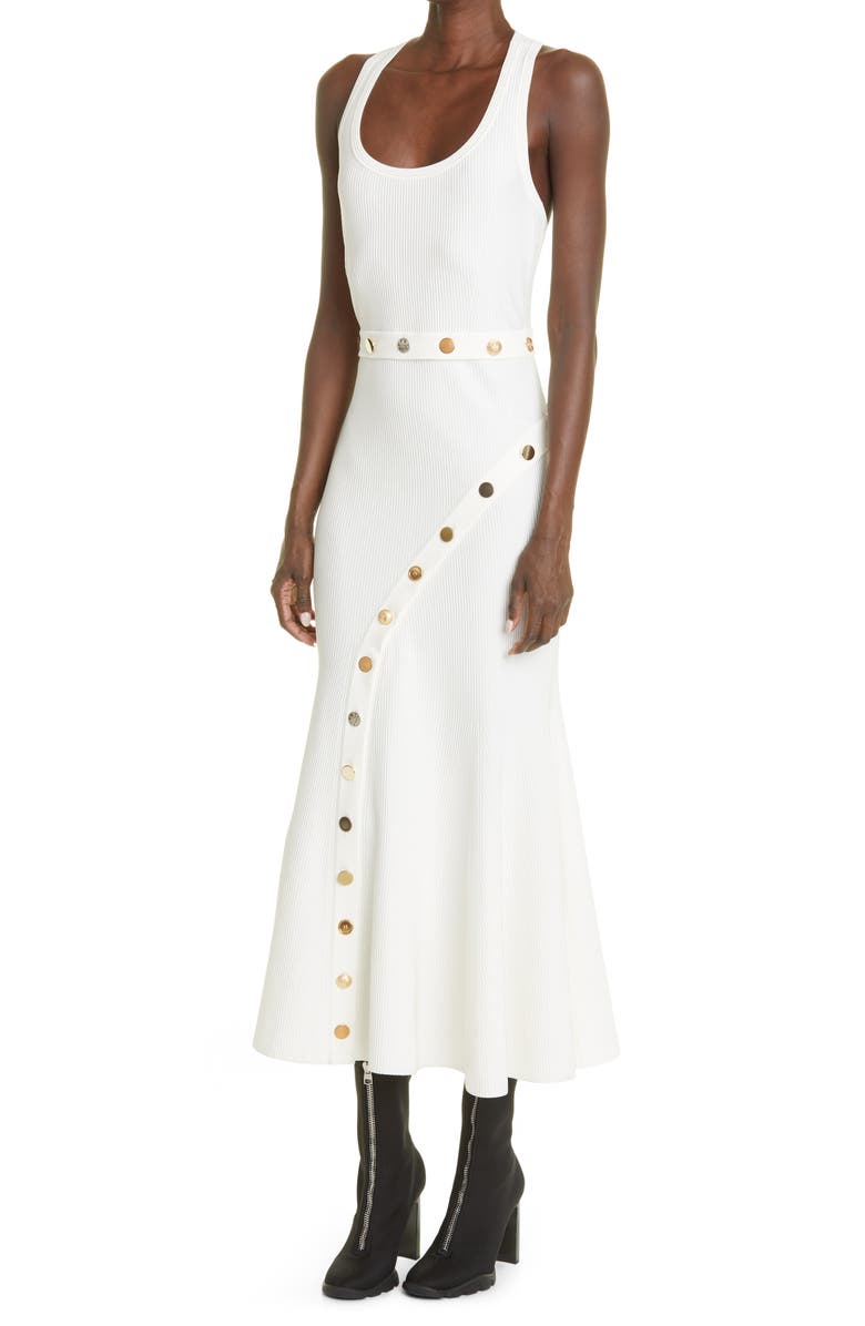 McQueen Alexander McQueen Sleeveless Ottoman Knit Midi Dress, Alternate, color, 