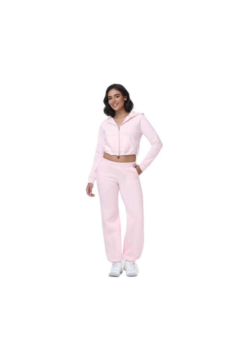 Cropped Bubble Fleece Hoodie, Alternate, color, SOFT GLOW