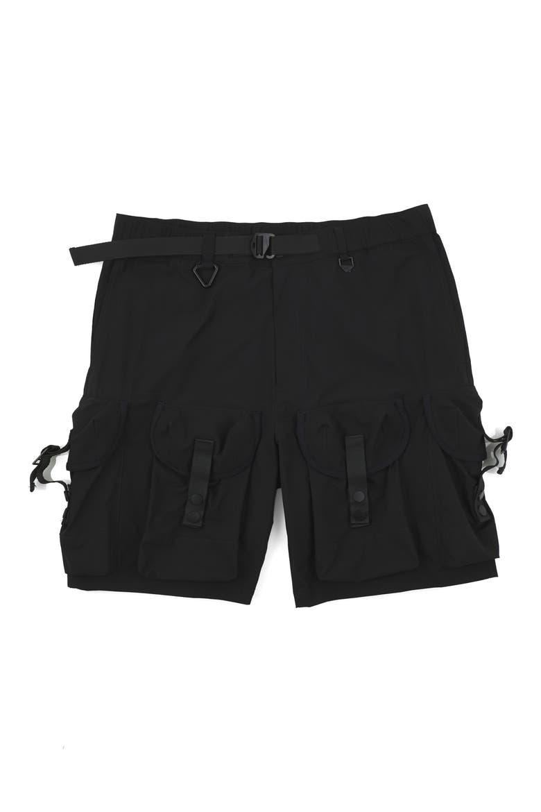 Alice Packable Ripstop Cargo Shorts, Main, color, BLACK