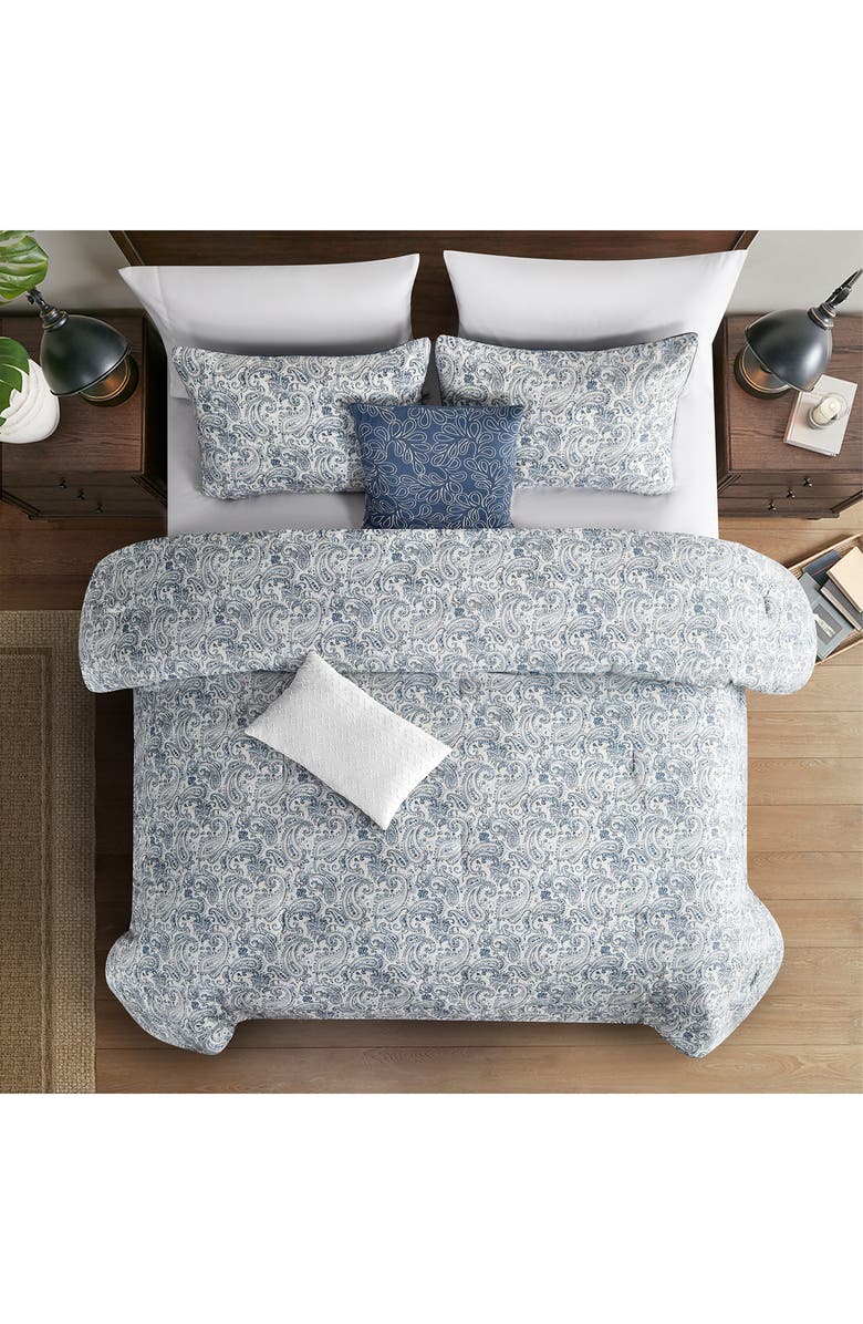 Modern Threads 5-Piece Comforter Set, Alternate, color, Blue/ Beige