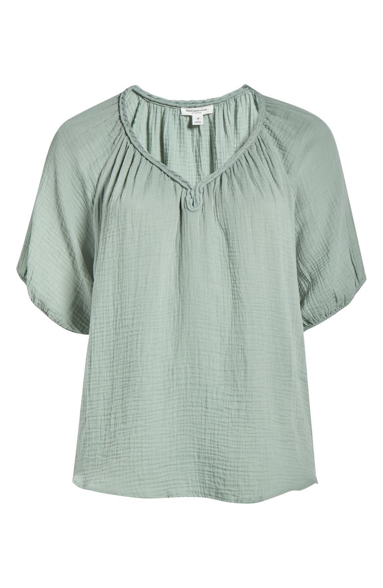 beachlunchlounge Xyla Cotton Gauze Top, Main, color, New Sage
