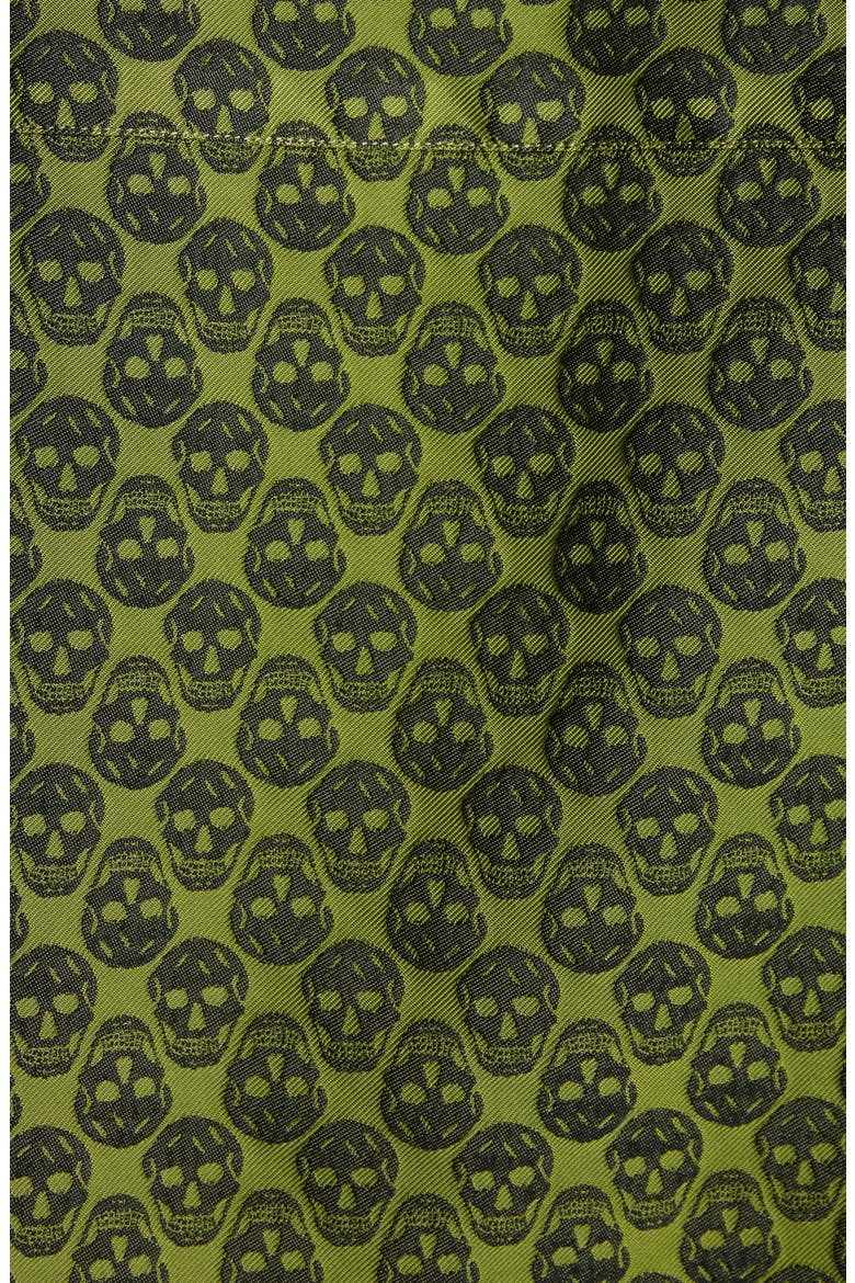 Skull Jacquard Satin Camp Shirt, Alternate, color, ABSYNTHE
