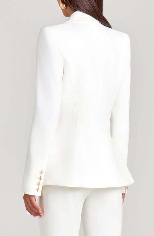 Nadine Merabi Nicola Notch Lapel Stretch Crepe Blazer In White