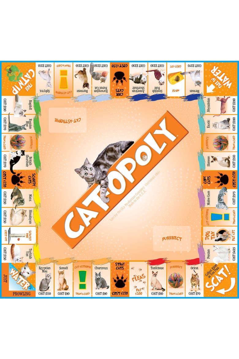 Catopoly Monopoly Board Game, Alternate, color, Multicolored