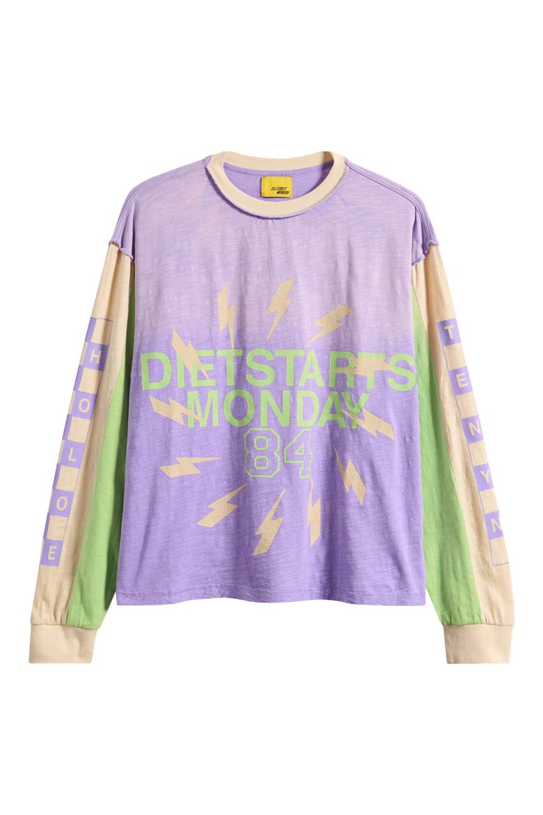 Bolt Panel Long Sleeve Graphic T-Shirt, Main, color, LAVENDER/LIME