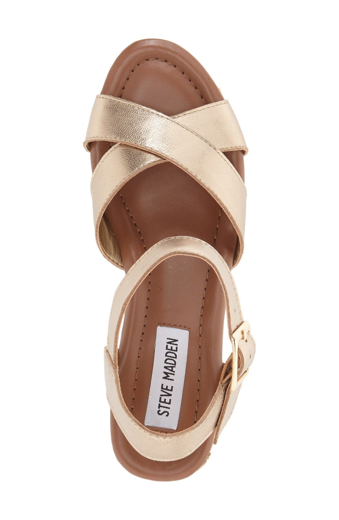 'Surfbrd' Espadrille Wedge Sandal, Alternate, color, GOLD LEATHER