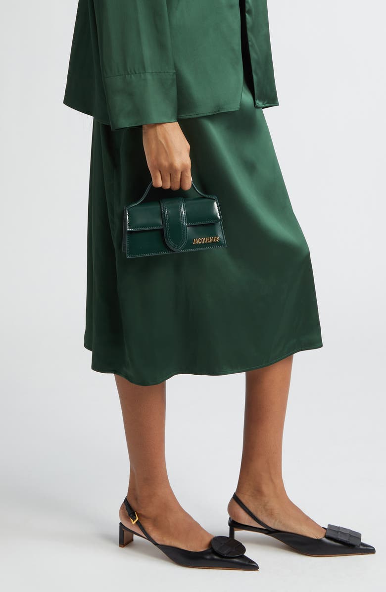 Jacquemus Le Bambino Leather Shoulder Bag, Alternate, color, Dark Green 590