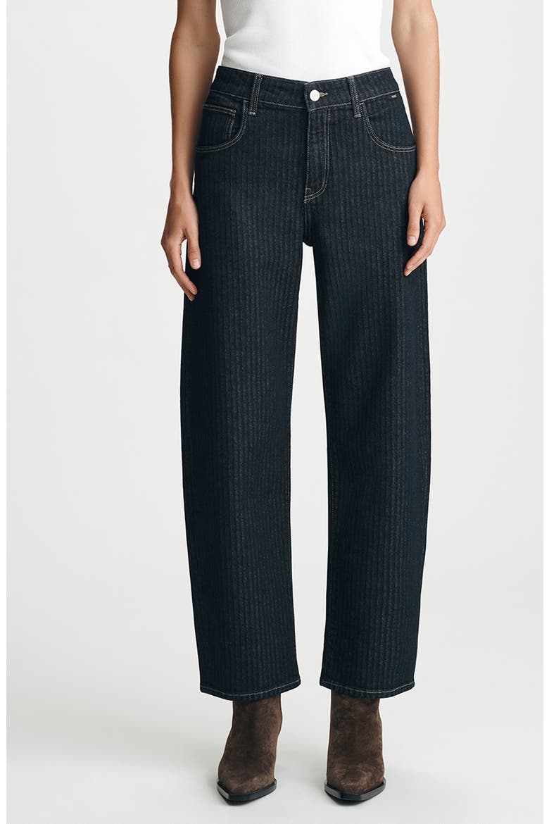 Nica High Waist Barrel Leg Jeans, Main, color, DARK DENIM