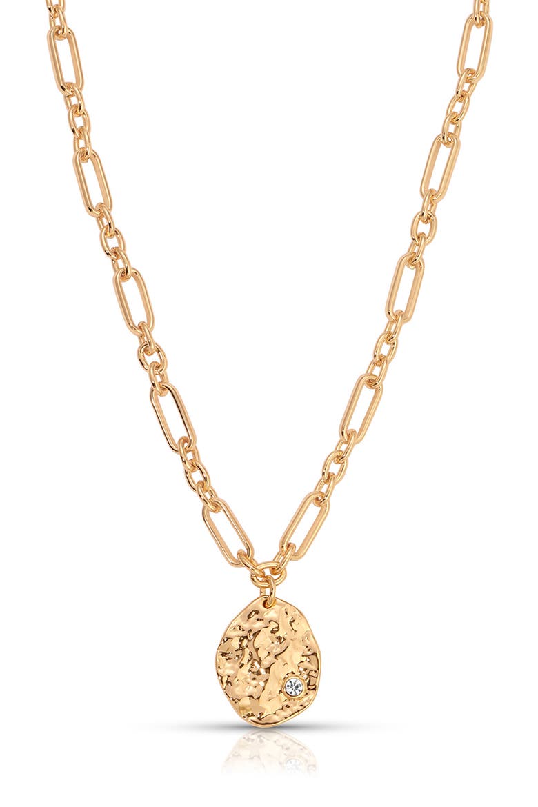Textured Pendant Necklace, Main, color, GOLD