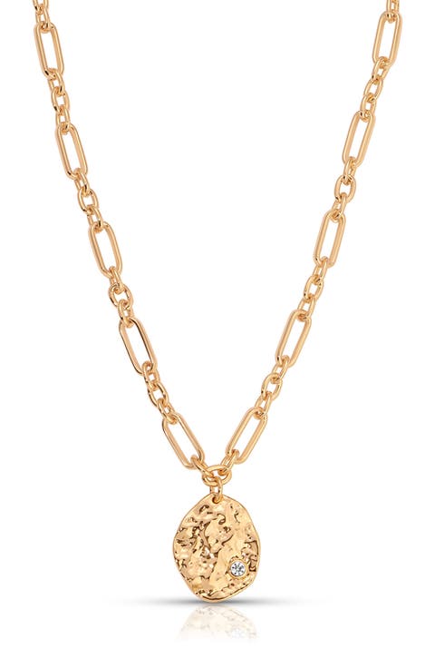 Textured Pendant Necklace