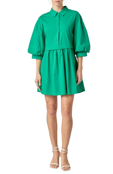 Puff Sleeve Shirtdress