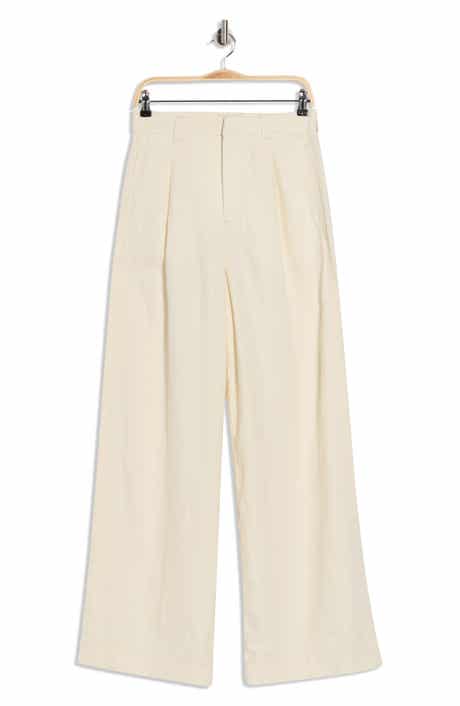 DL1961 Hepburn Pleated High Waist Wide Leg Linen Pants