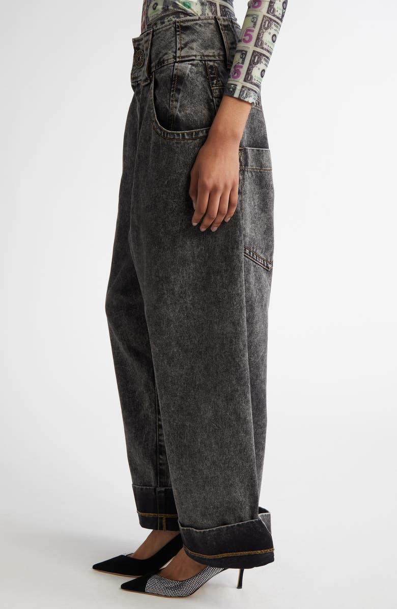Vaquera Baby Oversize High Waist Cuffed Wide Leg Jeans, Alternate, color,