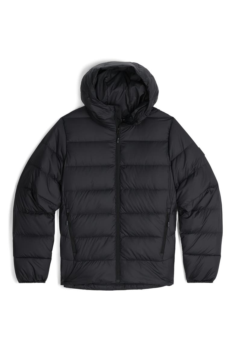 Coldfront 700 Fill Power Down Insulated Hooded Ripstop Packable Puffer Jacket, Alternate, color, SOLID BLACK