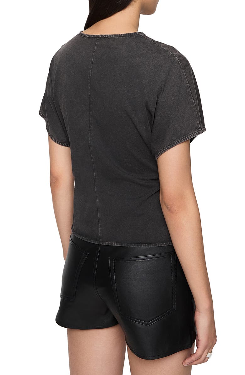 Rebecca Minkoff Elsie Cotton Jersey Fitted Top, Alternate, color, Acid Wash Black