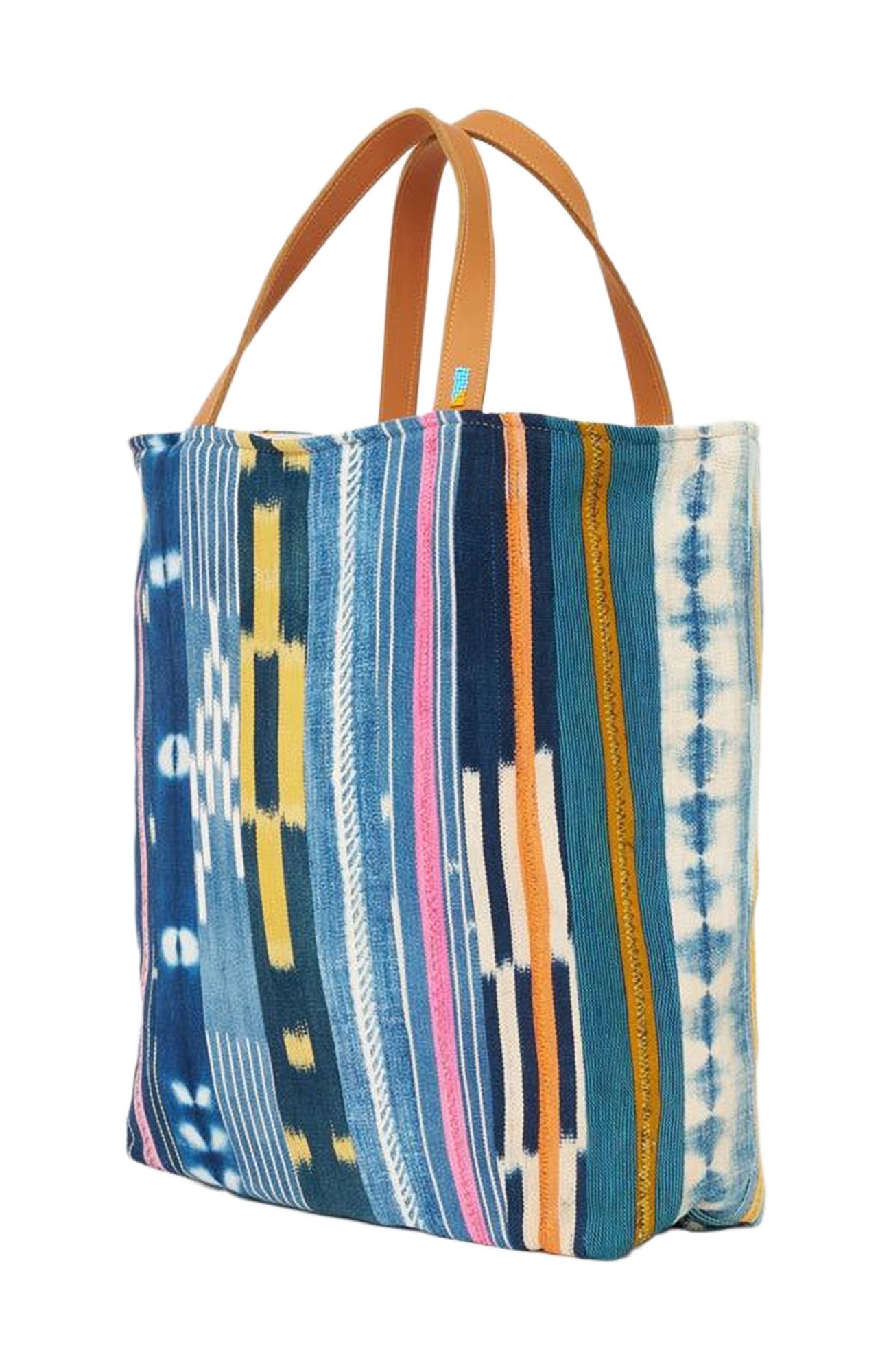 Ubuntu Life African Baule Cloth Tote Bag, Alternate, color, Blue