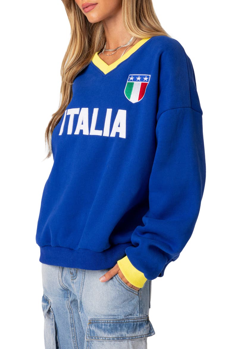 Italy Oversize Sweatshirt, Alternate, color, BLUE