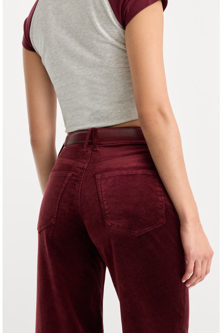 Good Waist Palazzo High Waist Wide Leg Velvet Jeans, Alternate, color, BERRY NOIR