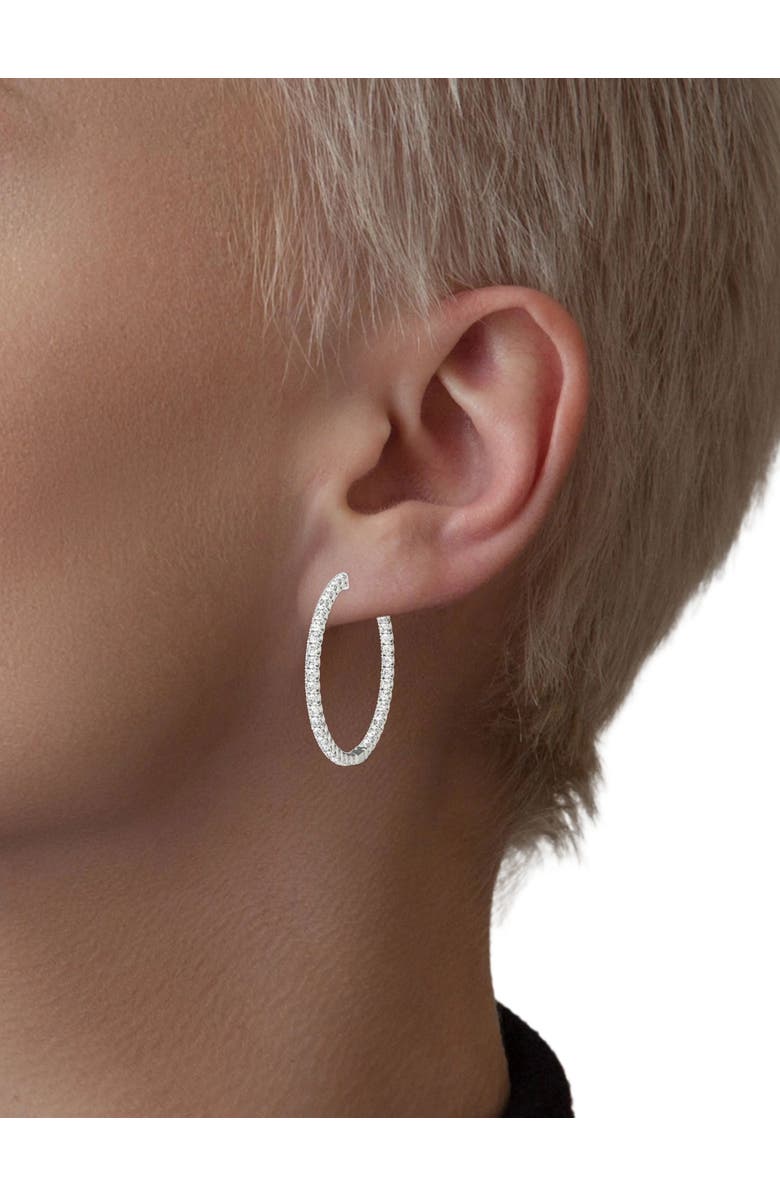 Bliss Diamond 1.75 ct Lab Grown Diamond Hoops Inside Outside 1 1/3" 14K Gold Vault Lock, Alternate, color, 