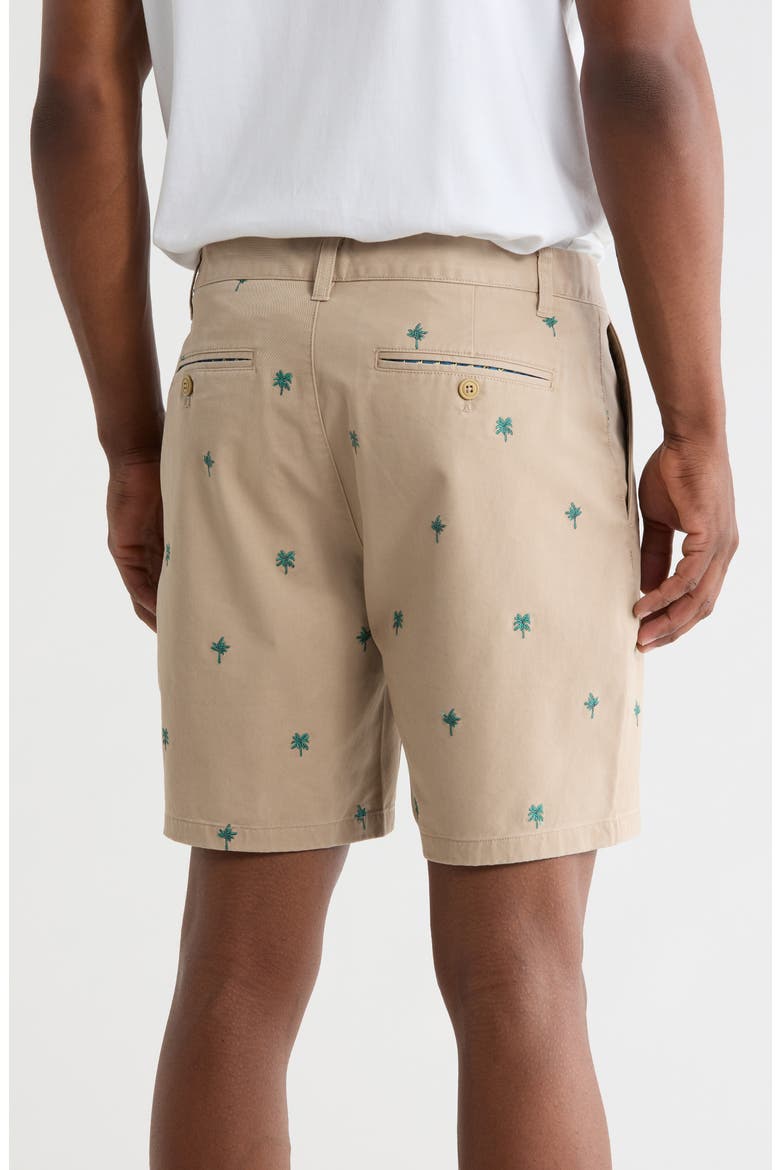 Palm Embroidered Chino Shorts, Alternate, color, KHAKI