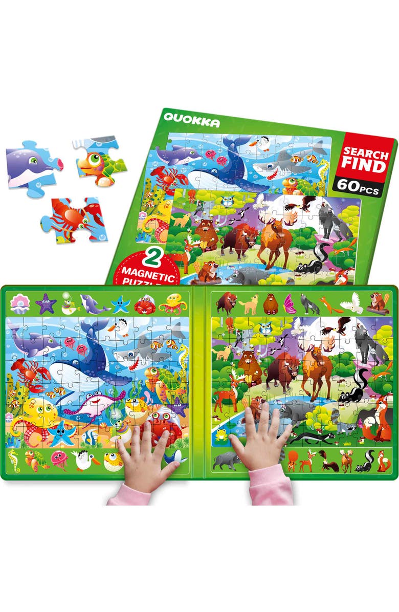 Quokka 60 Pieces Magnetic Jigsaw Puzzles for Toddlers, Main, color, Ocean