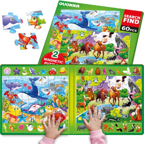 60 Pieces Magnetic Jigsaw Puzzles for Toddlers