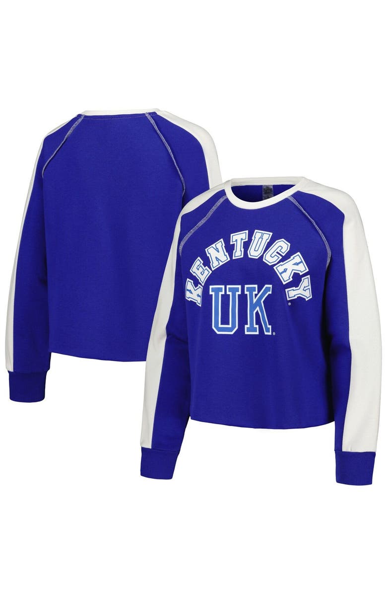 GAMEDAY COUTURE Women's Gameday Couture Royal Kentucky Wildcats Blindside Raglan Cropped Pullover Sweatshirt, Main, color, Royal