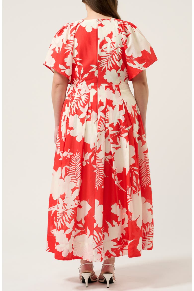 Solstice Floral Print Maxi Dress, Alternate, color, POPPY RED/ CREAM