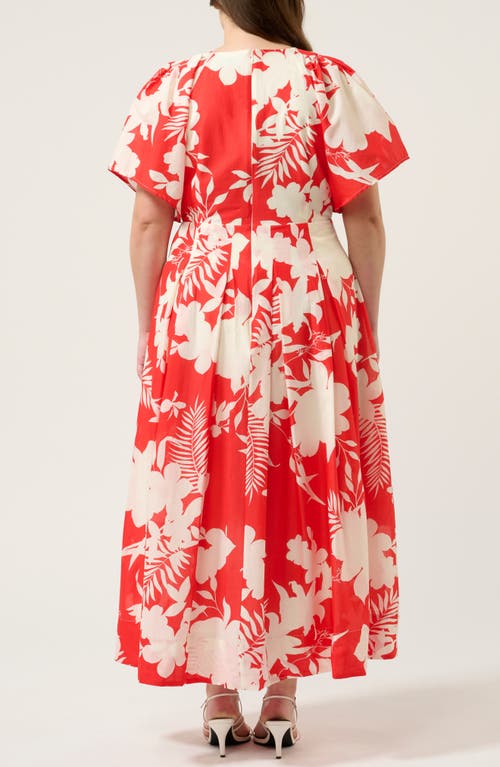 Estelle Solstice Floral Print Maxi Dress In Red