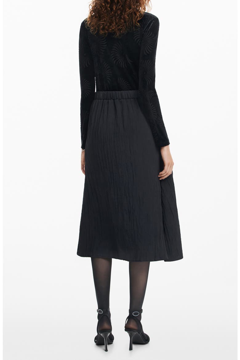 Chicago Long Sleeve Mixed Media Dress, Alternate, color, BLACK