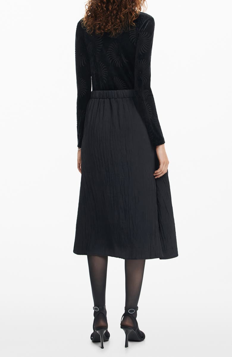 Desigual Chicago Long Sleeve Mixed Media Dress, Alternate, color,