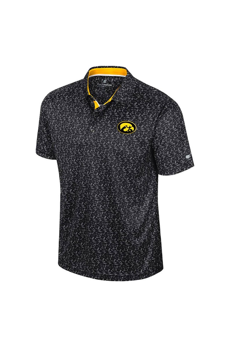 COLOSSEUM Men's Colosseum Black Iowa Hawkeyes Sublimated Golf Polo, Alternate, color, 