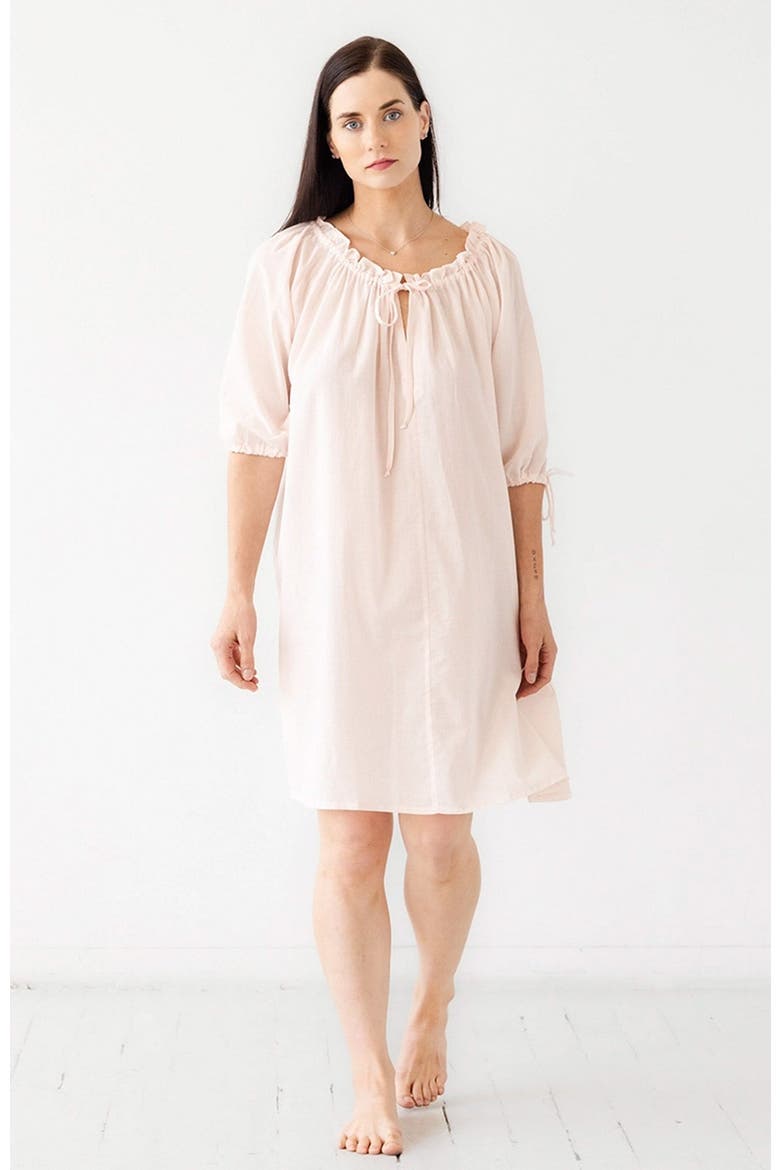 Antoinette Off-Shoulder Cotton Tunic, Main, color, Rosewater