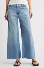 AG Stella Raw Hem Low Slung Palazzo Jeans