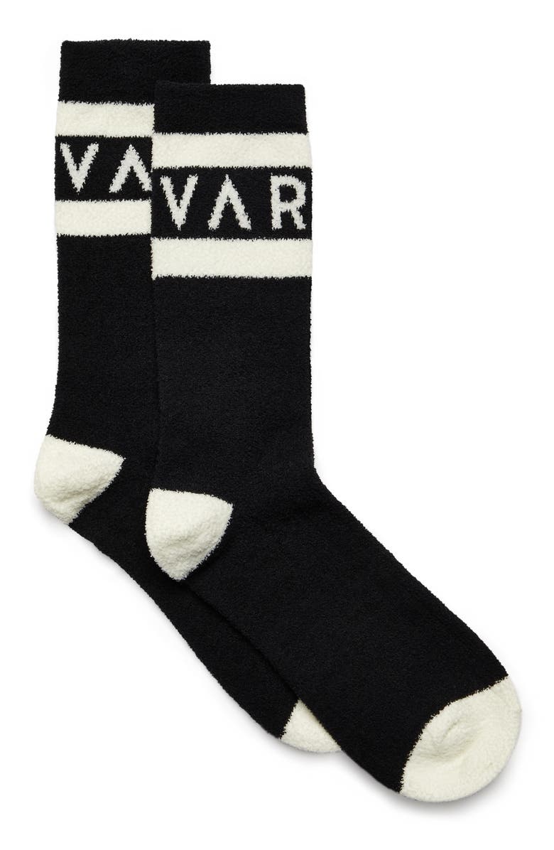 Varley Spencer Crew Socks, Main, color, Blackegre