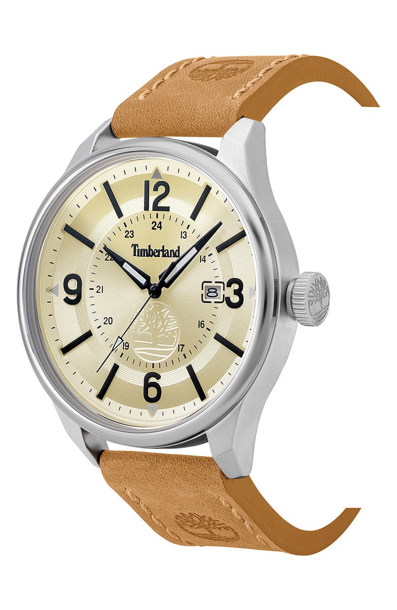 Timberland Blake Leather Strap Watch, 46mm, Alternate, color, 