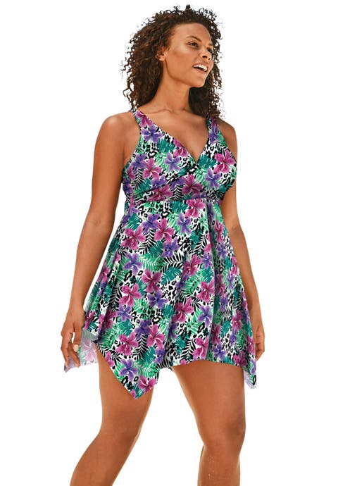 Handkerchief-Hem Two-Piece Swim Dress