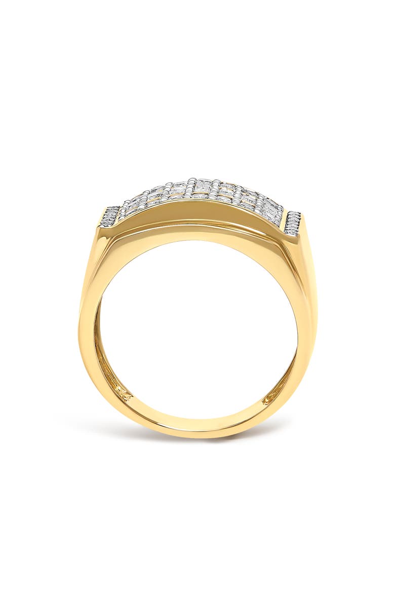 Haus of Brilliance Men's 14K Yellow Gold Plated Sterling Silver 3/4 Cttw Diamond 3 Row Band Ring, Alternate, color, Yellow Gold Over Silver