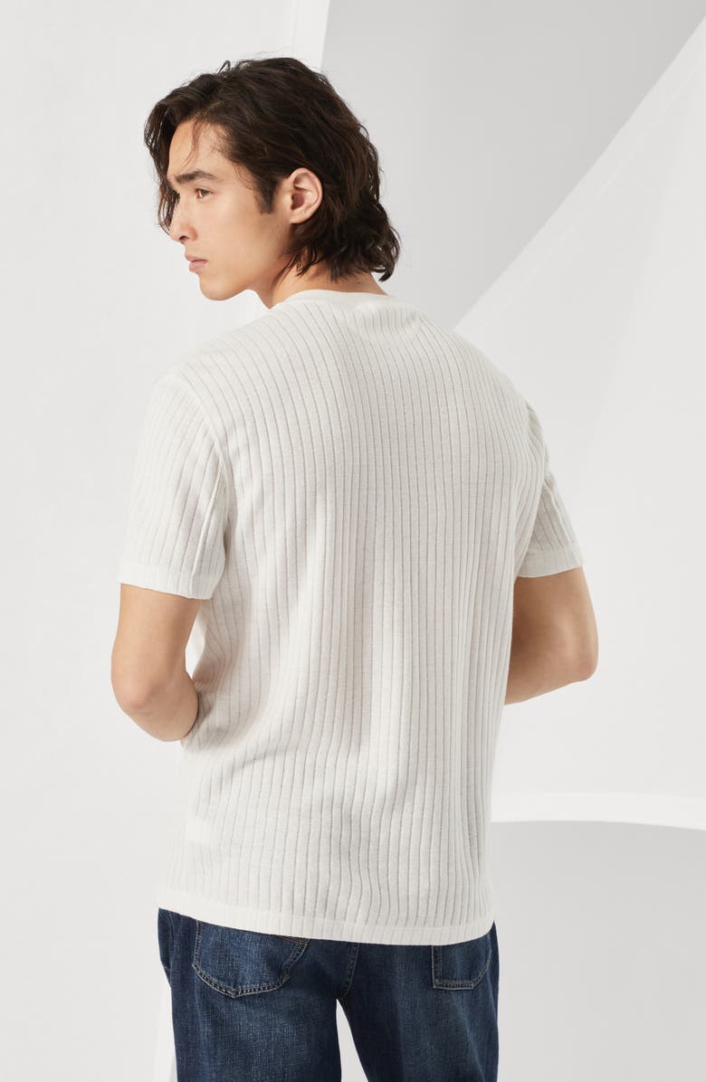 Brunello Cucinelli Ribbed jersey T-shirt, Alternate, color, 