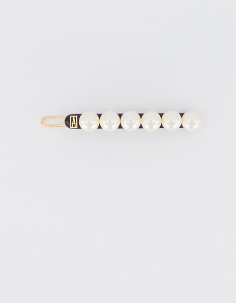 Pearl side barette hair clip