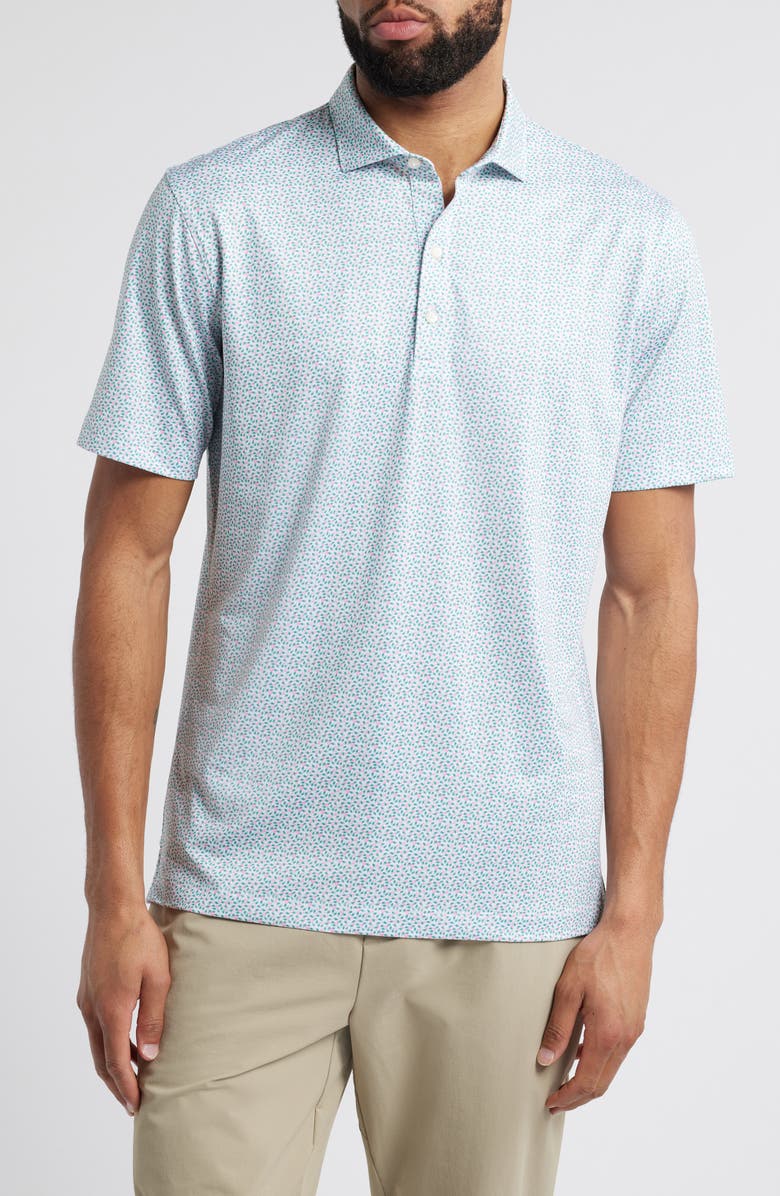 johnnie-O Springwood Scatter Print PREP-FORMANCE Golf Polo, Main, color, Porto Pink