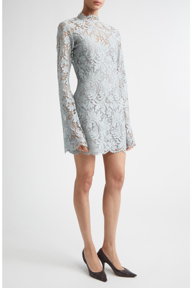 Eden Floral Lace Mock Neck Minidress, Main, color, SLATE BLUE
