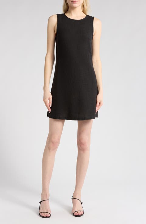 Linen Blend A-Line Muscle Dress