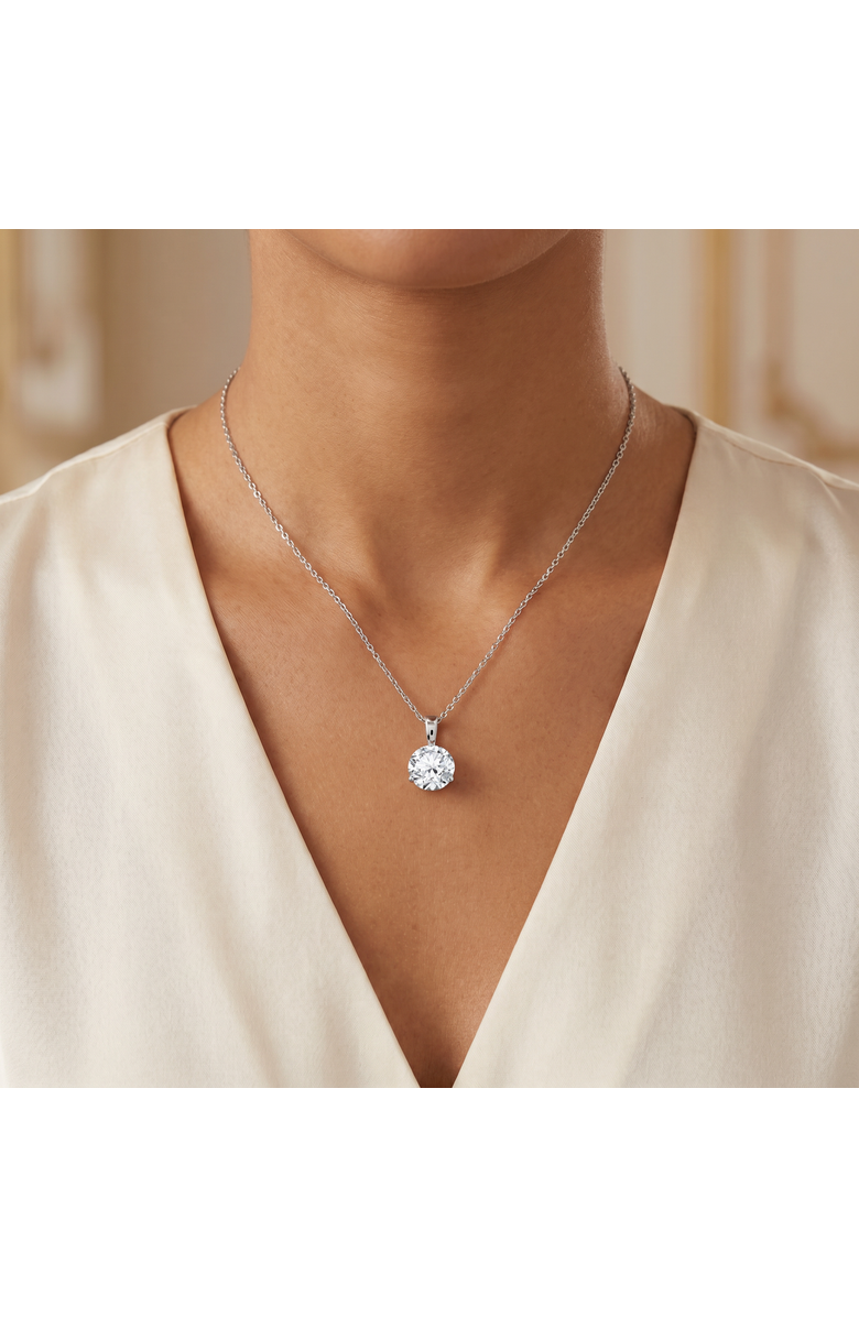 Bliss Diamond 2 ct Solitaire Lab Grown Round Cut Diamond Pendant 14k Gold Necklace 18", Alternate, color, 14K Yellow Gold
