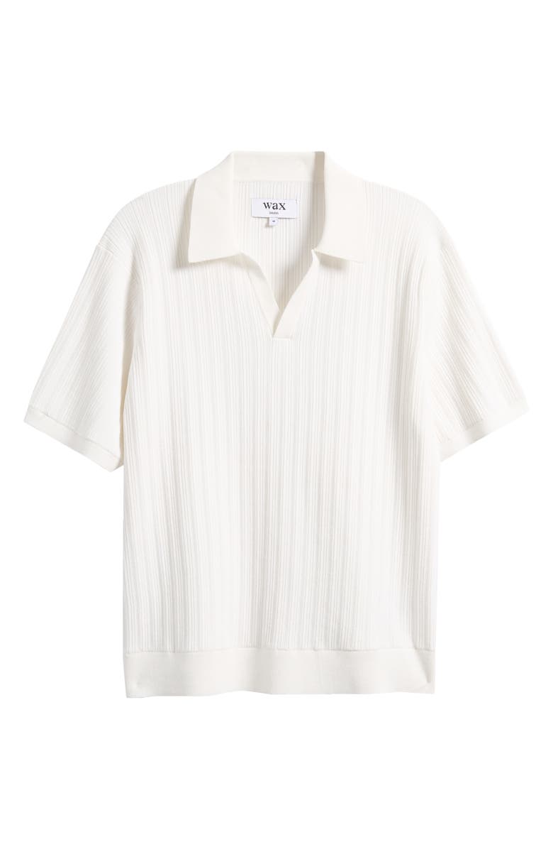 Wax London Siena Textured Cotton Blend Polo, Main, color, Ecru