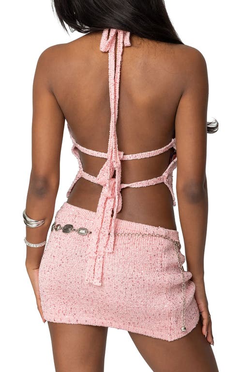 EDIKTED EDIKTED SHAYLEE SEQUIN KNIT BACKLESS CROP TOP 