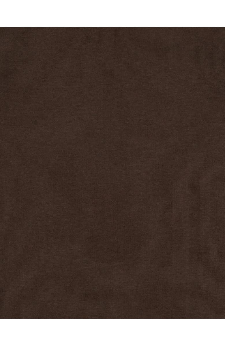 Leveret Kids Long Sleeve T-Shirt, 100% Cotton, Solid Colors, Alternate, color, Brown